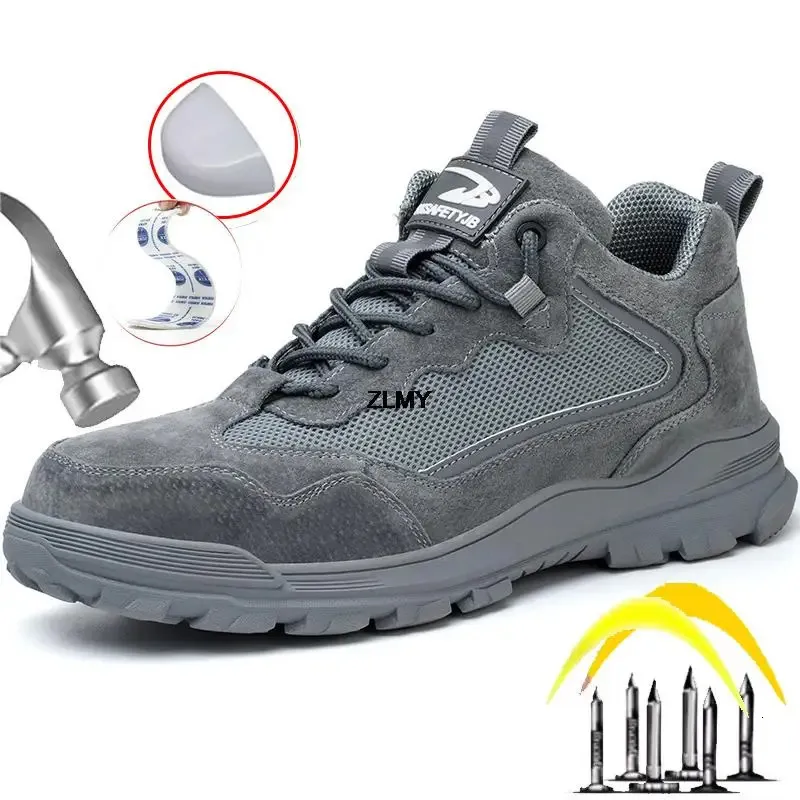 Zapatos de seguridad para hombre, sin estampado metálico, con puntera de plástico, aislantes, 6 kV, reflectantes, 250402_voghion.com