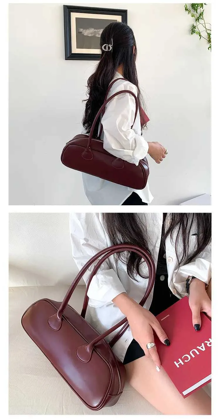 Borse a tracolla ad alta capacità per le donne Nuovo Office Lady PU Borsa sottobraccio Moda Solido Popolare Classico Bolsos C241103_voghion.com