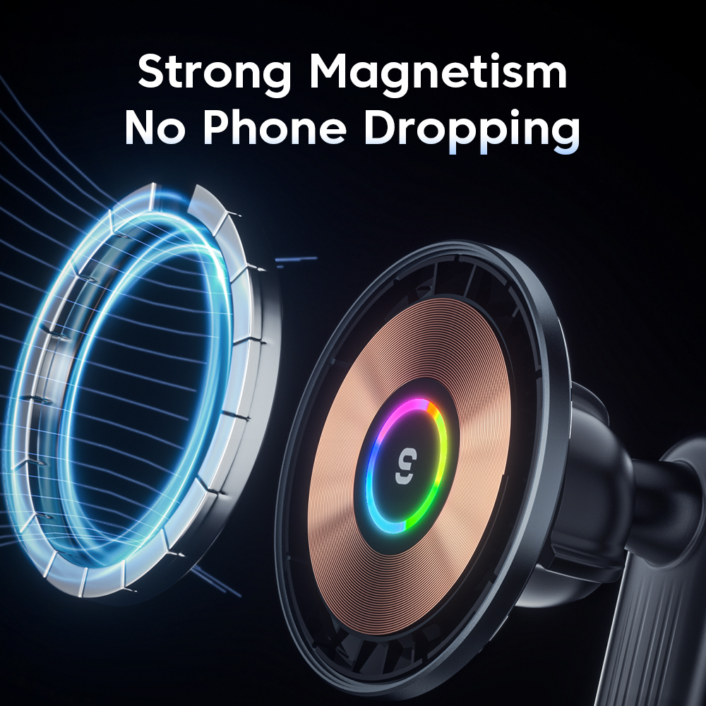 Supporto per auto Essager QI da 15 W per iPhone 14 13 12 Pro Max, caricabatterie per telefono con ricarica rapida wireless_voghion.com