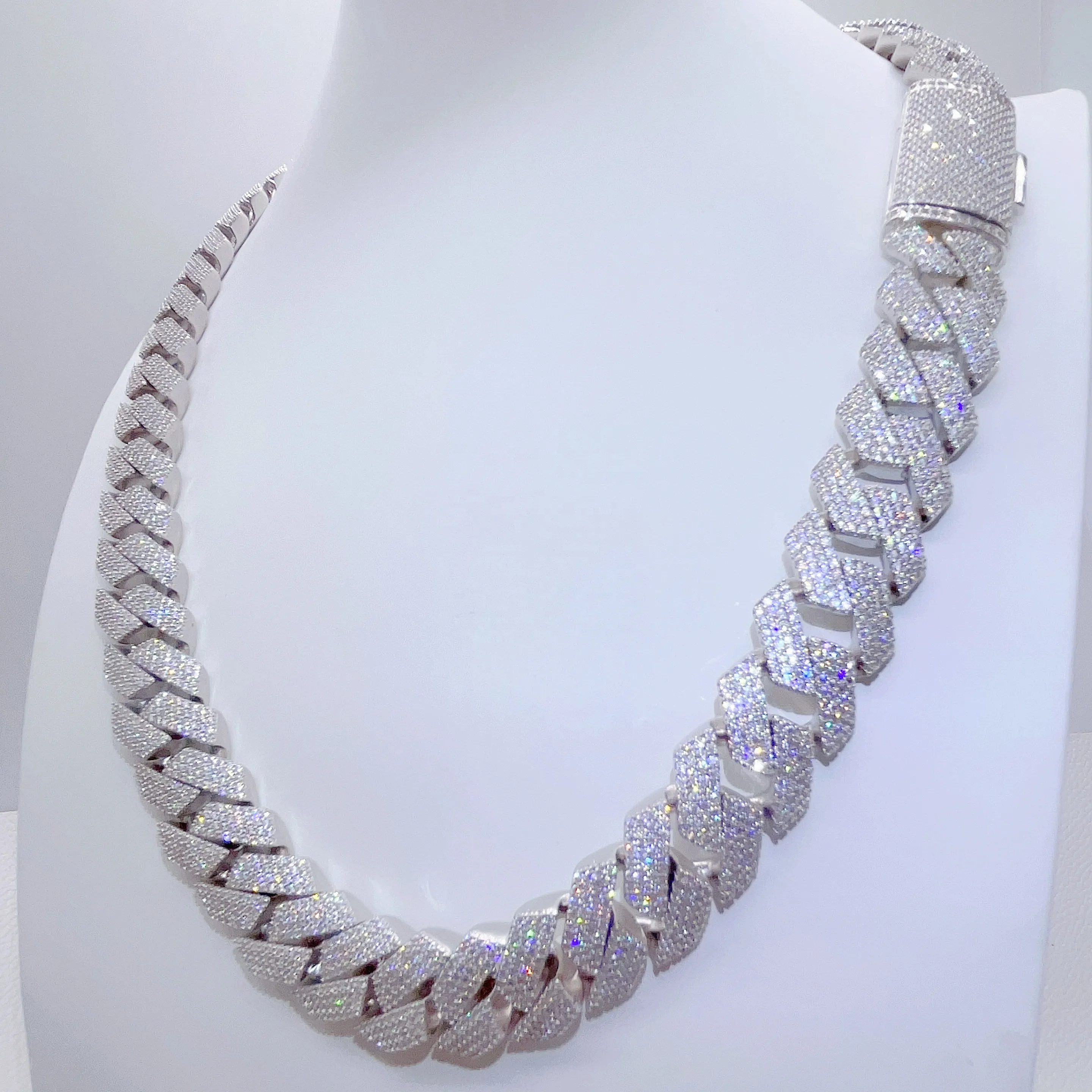 Anhänger Halsketten Iced Out Pass Diamant Tester Sterling Silber Halskette Vvs Moissanite Cuban Link Kette_voghion.com