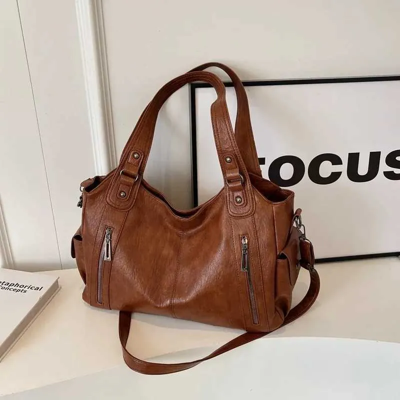 Sacs à bandoulière à compartiment intérieur souple 2024 de haute qualité aux couleurs contrastées pour femmes Mode Fermeture éclair Pu Femmes_voghion.com