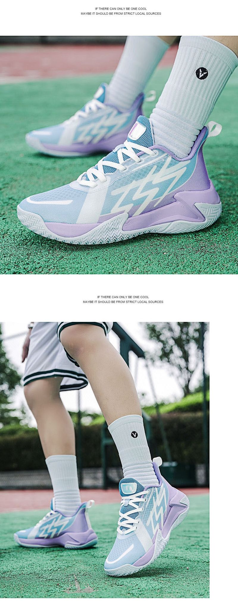 Stoßdämpfende Basketballschuhe Herren Damen, modische rutschfeste und verschleißfeste Sportschuhe für den Außenbereich_voghion.com