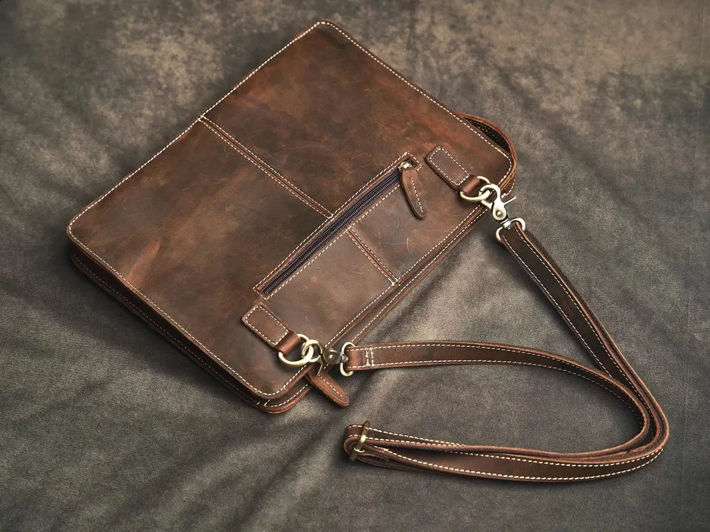 Borsa a mano autentica vintage grande capacità uomo borsa in pelle di vacchetta borsa da viaggio per computer da lavoro 240819_voghion.com