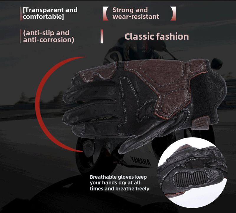 Knight Herren Four Seasons Schaffell Motorrad Racing Reiten Schutzhülle Handschuhe Hersteller Großhandel_voghion.com