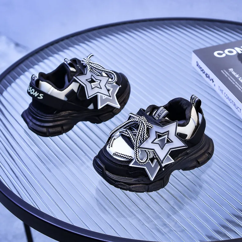 Scarpe da ginnastica casual eleganti per bambini a forma di stella Decos, comode e antiscivolo, da jogging per bambini, Littlesprouts per ragazze_voghion.com