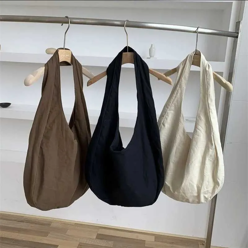 Grande borsa a tracolla retro in tela per donna stile hobo_voghion.com