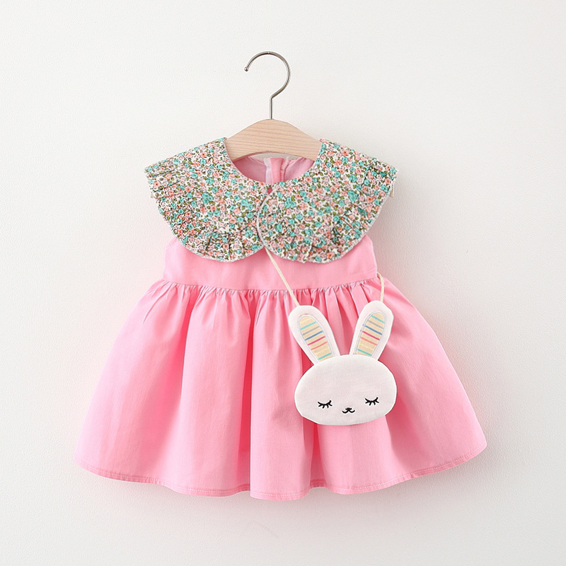 Baby Girls Dress Floral Doll Collar Cute Baby Dress Comfortable Kids Clothes Send Bag_voghion.com
