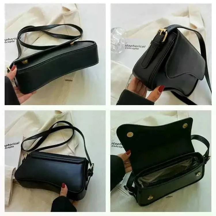 Vintage leather cross body bag suitable for warm 2024 designer Fem small flip cover sole armpit pocket handbag and_voghion.com