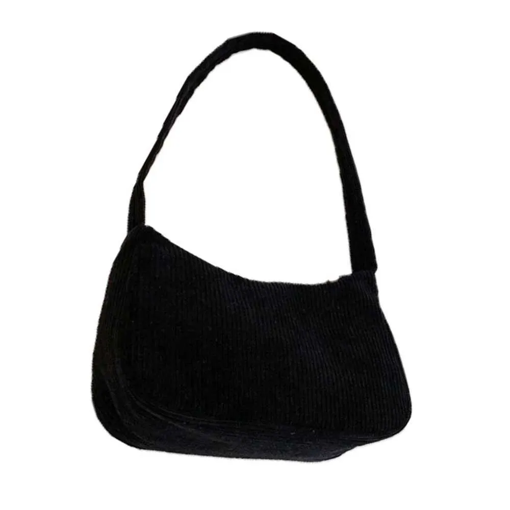 Geantă mică de mână cu lanț și curea pătrată sub braț, din catifea reiată, culoare solidă, cu fermoar, geantă de umăr vintage DIYC241018_voghion.com