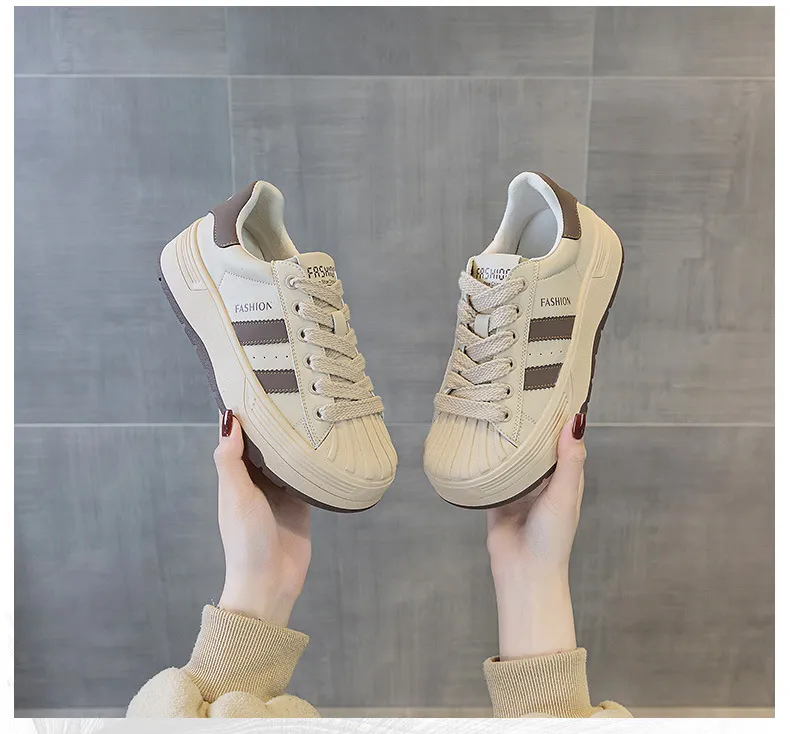 Dames sneakers van echt leer comfortabel en ademend wit_voghion.com
