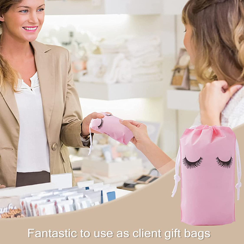 Lot de 30 sacs de soins pour cils en plastique avec cordon de serrage, trousse de toilette, trousse de maquillage, cosmétique, fournitures de beauté de voyage, emballage cadeau_voghion.com