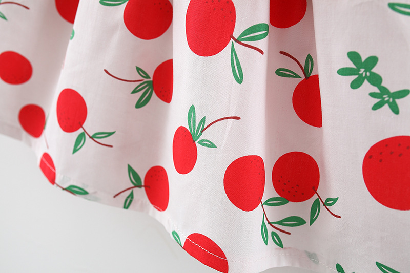 Infant Sling Dress Back Bow Baby Girl Dress Cotton Breathable Baby Clothes Fruit Pattern Sleeveless Mini Dress Set Hat For Girls_voghion.com