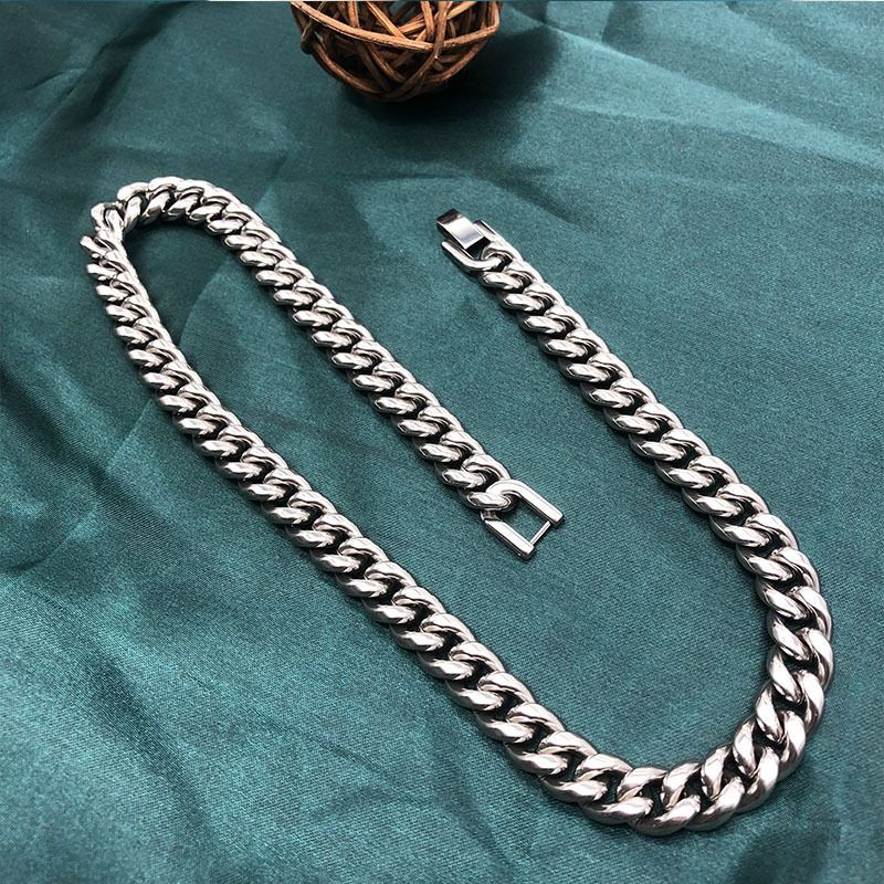 Titanium Steel American Necklace For Men And Women, Simple Collarbone, Trendy Brand, Versatile Cuban Hip-hop Thick_voghion.com