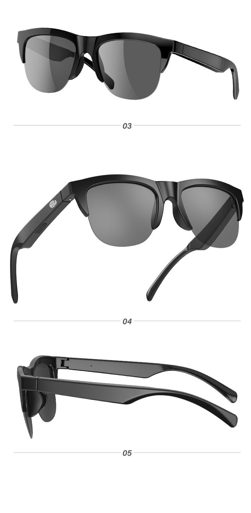 Nuovo commercio estero transfrontaliero occhiali intelligenti Bluetooth cuffie wireless antiriflesso occhiali da sole anti-polarizzazione viaggio_voghion.com