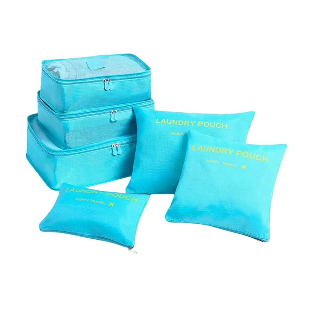 6pcs/set Travel Cases Thickening Lage Storage Bag Waterproof Foldable Space Saving For Family Vacation Skiing Camping_voghion.com