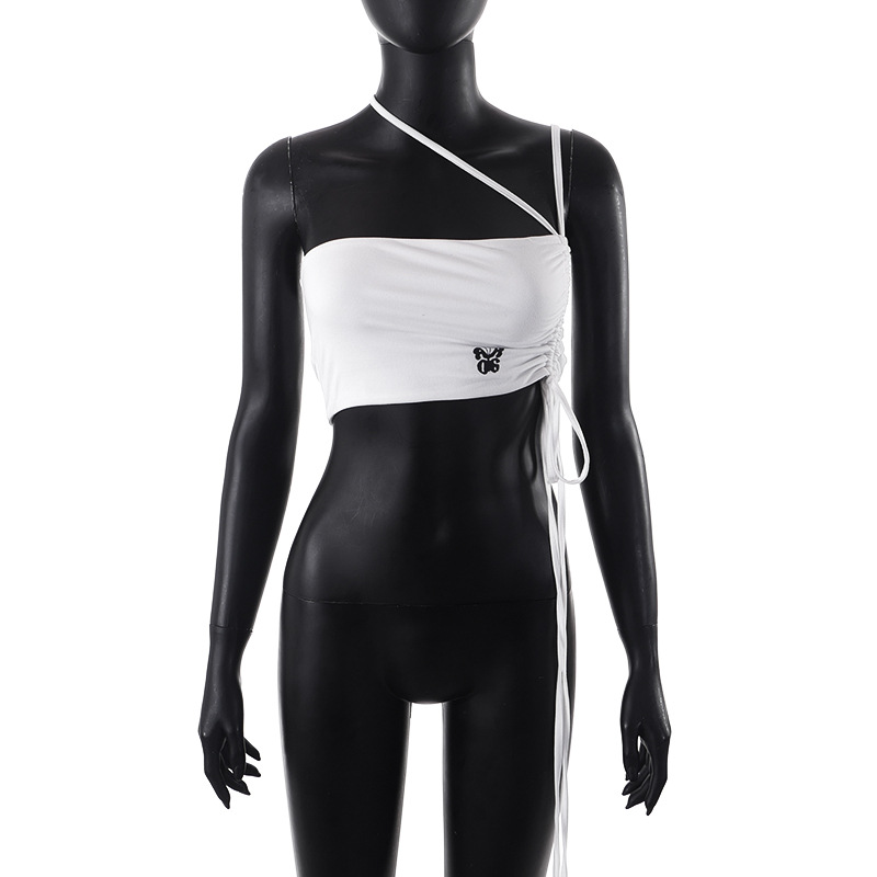 M22TP643 ins Inner Tank Women's Slim Fit Solid Color Sexy Open Back Wrap Top_voghion.com
