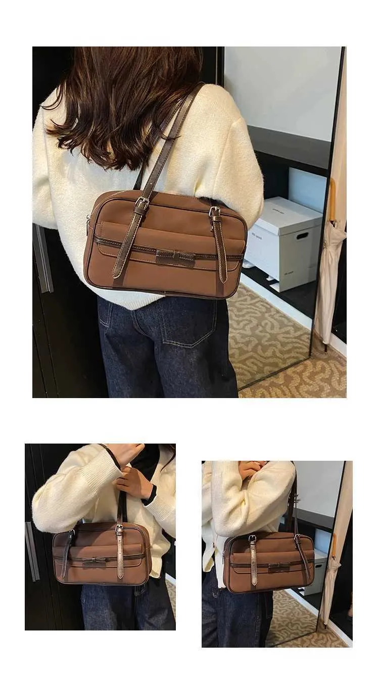 Damen Umhängetasche aus mattiertem Leder mit großer Kapazität, für den täglichen Gebrauch, Umhängetasche mit Griff, Tragetasche, weiche Unterarmtasche_voghion.com