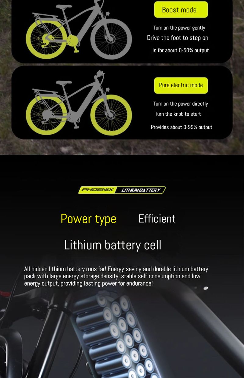 Phoenix lithium battery mountain 26 inch commuting assistance variable speed electric new national standard bike_voghion.com