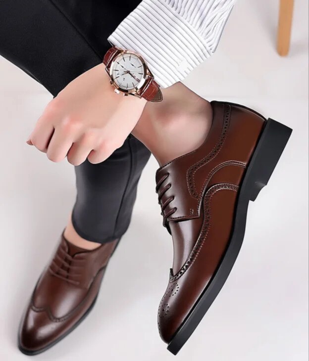 Neue Business-Kleidung Leder Mode British Block Große Herren Schnürschuhe Derby Schuhe 48_voghion.com