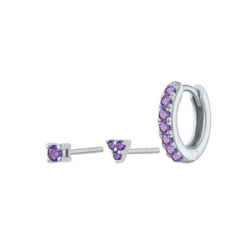 Dia Trinity Combinazione Studs INS Stile Alla Moda All Match Trend Orecchini Fibbie Orecchio per Donne_voghion.com