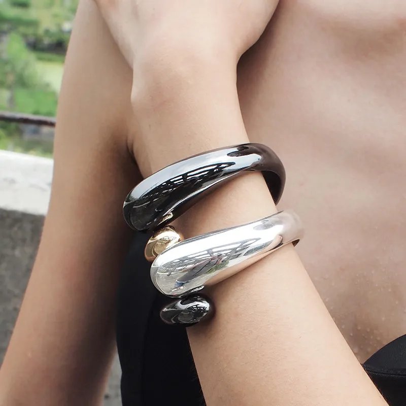 Bangle Alloy Mixed Color Simple Statement Bangles Fashion Jewelry Wide Women 2024_voghion.com