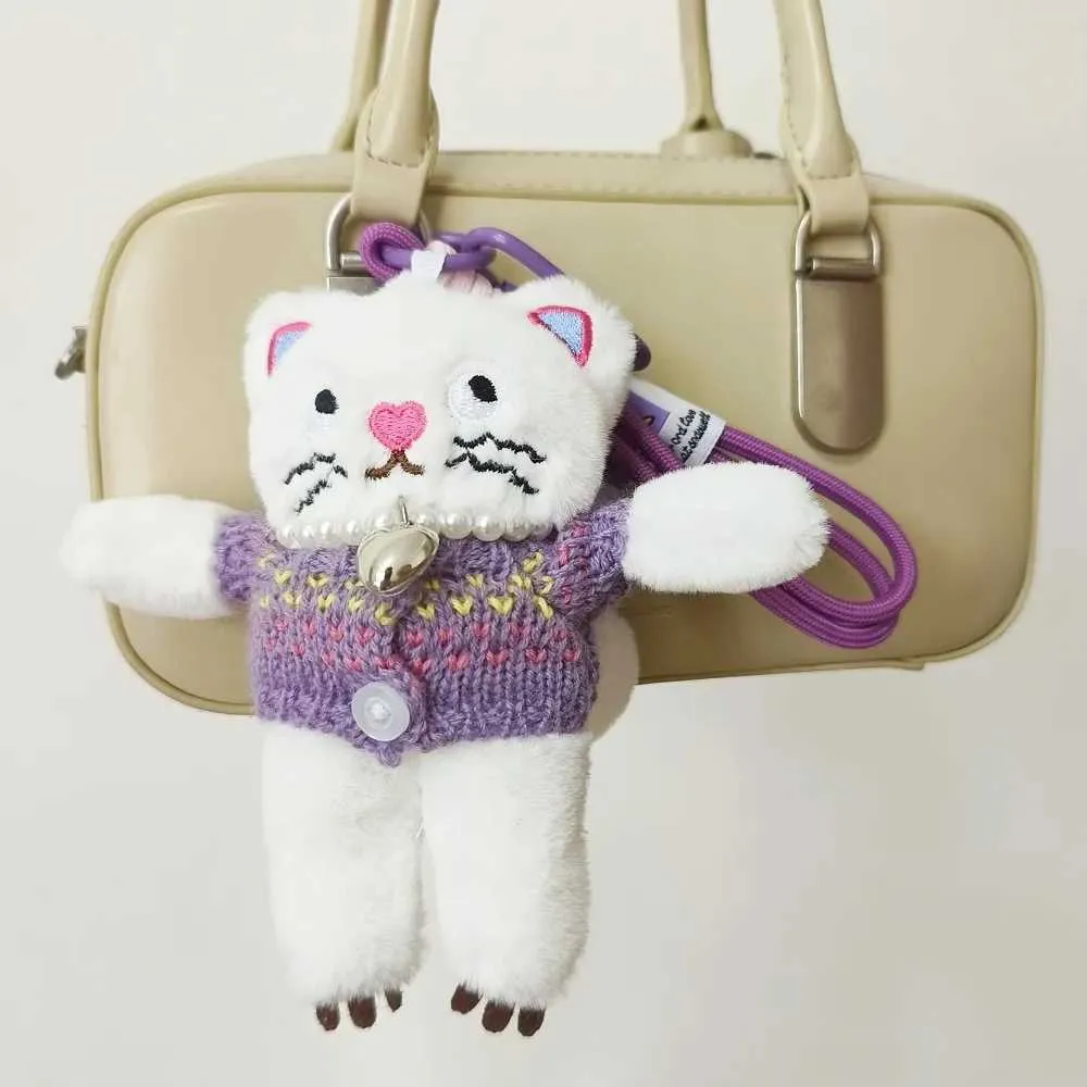 Breloc de pluș cu pisică Kaii de 15 cm, pandantiv pentru chei auto, decorare pentru păpușă și fete, accesorii pentru geantă Y241121_voghion.com