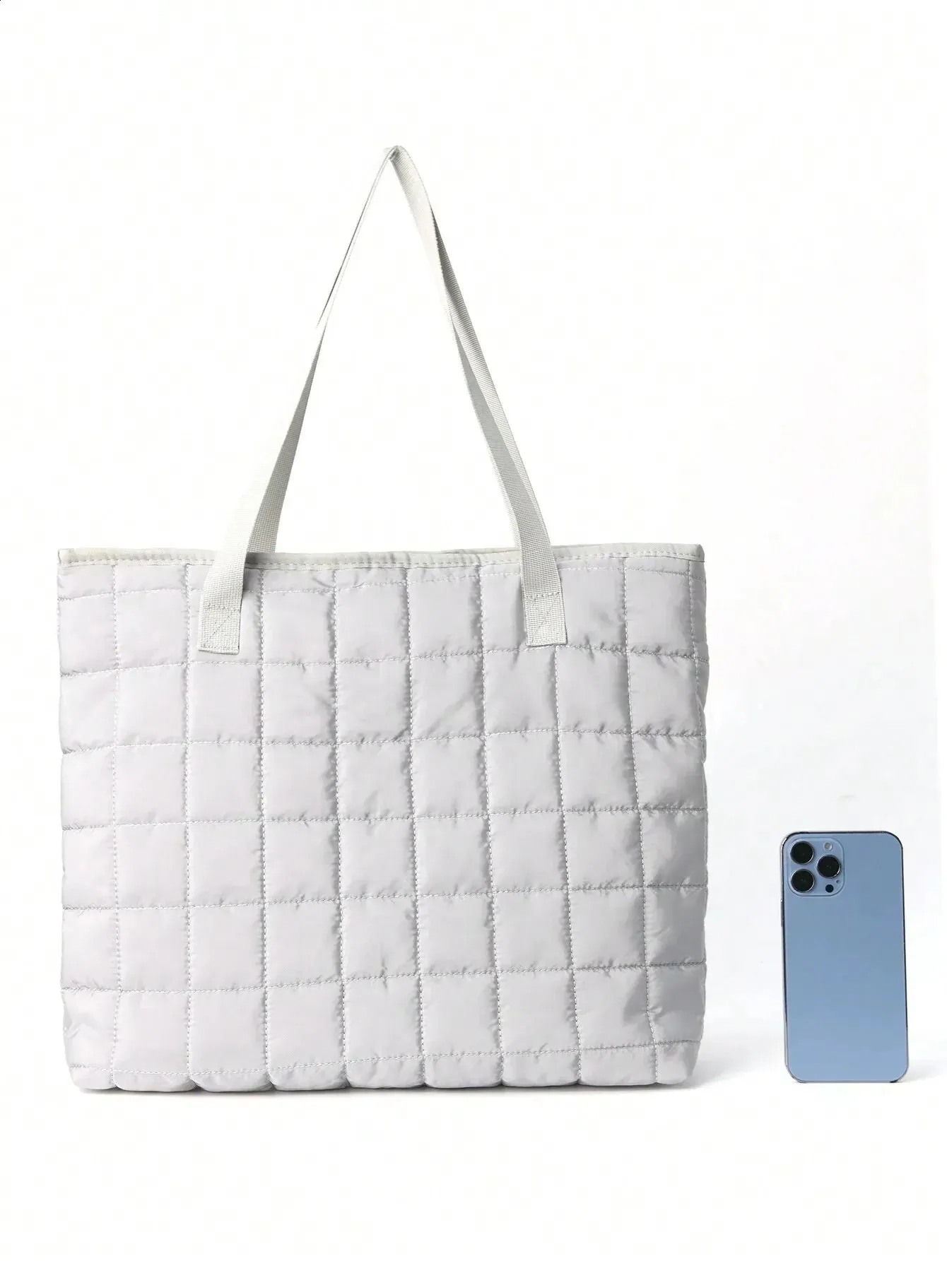 1 Stück Damen Lässige Karierte Gesteppte Handtasche Mit Großer Kapazität Umhängetasche Geeignet Für Den Täglichen Gebrauch In Der Schule Im Freien Auf Reisen 240819_voghion.com