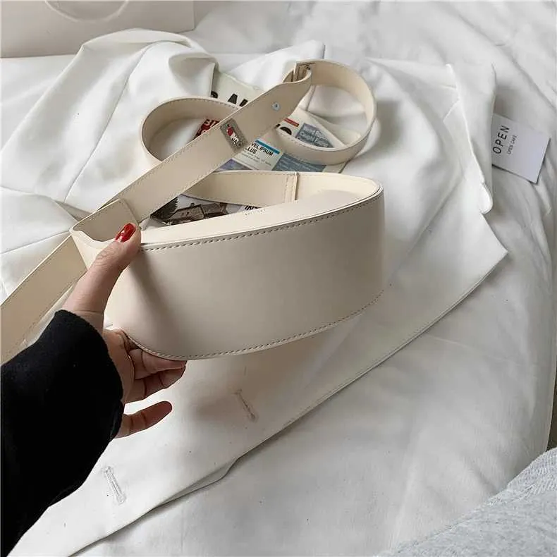 Borse a tracolla a semicerchio con tracolla a sella per le donne, borse e borsette da ragazza con tracolla larga regolabile e di marca firmata_voghion.com