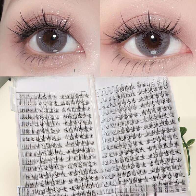 Lazy Book False Female Natural Simulation Trilogy Single Cluster Fine Stem Autoadesivo Innesto Ciglia_voghion.com