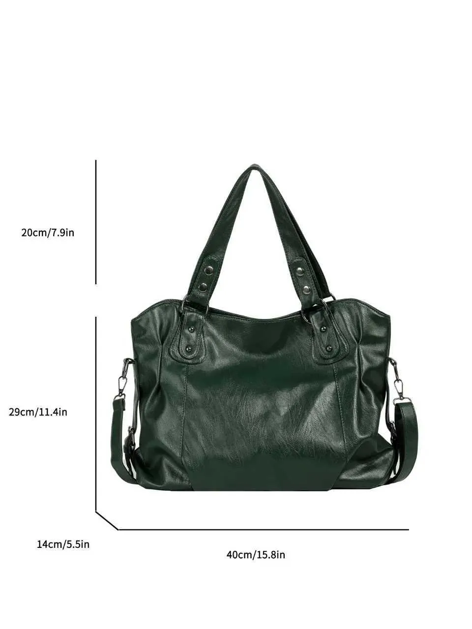 Borsa a tracolla vintage classica retrò alla moda in morbida pelle PU casual con tracolla singola, grande capacità_voghion.com