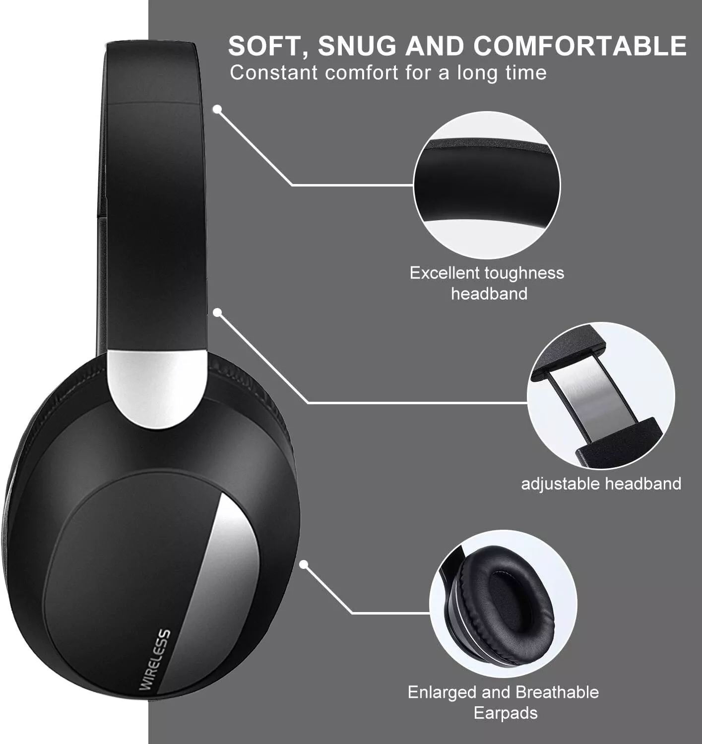 Wireless Bluetooth 5.3 Headphones Foldable Stereo Earphones Headset Mic Over-Ear_voghion.com