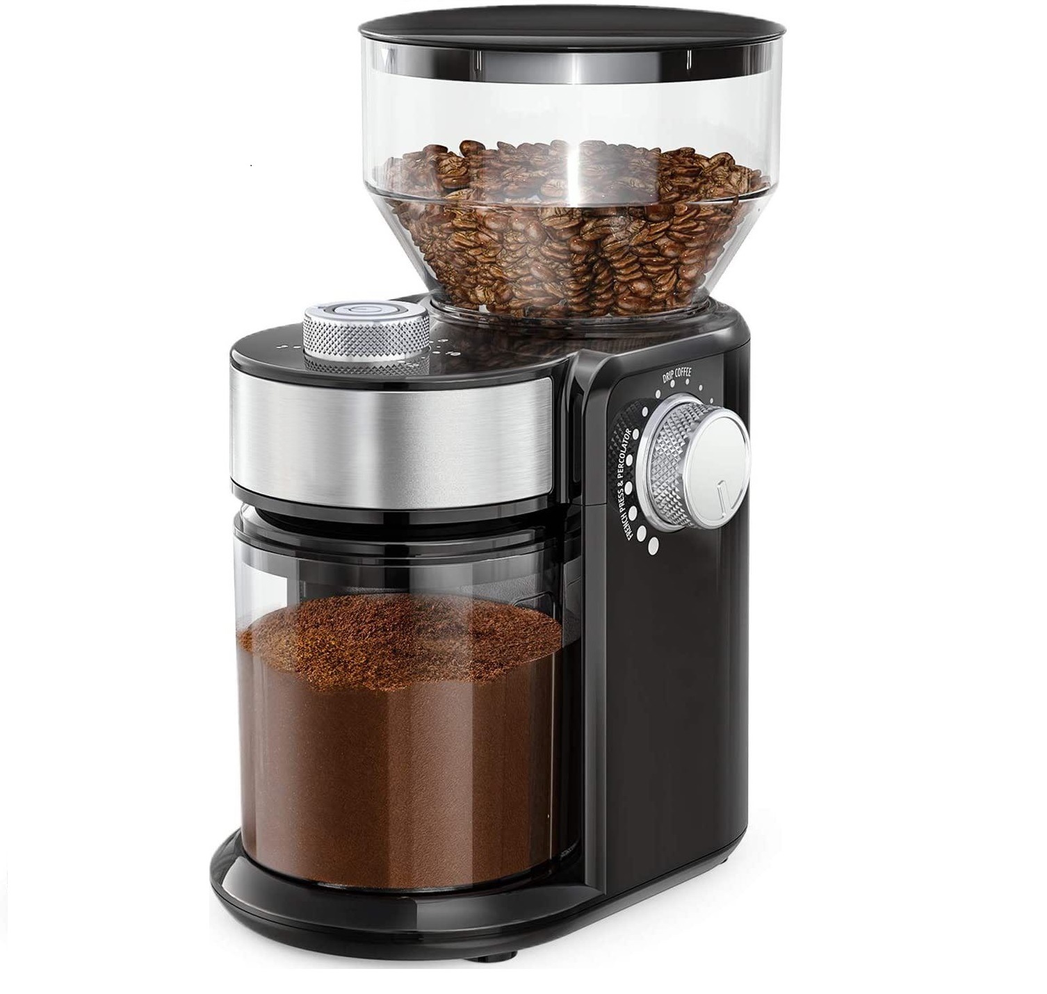 Bean grinder flat burr coffee grinder adjustable thickness cup size grinder_voghion.com