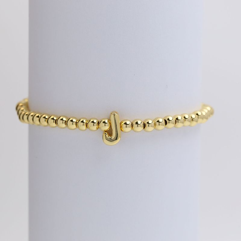 Copper Beaded Plating Letter Bracelets_voghion.com