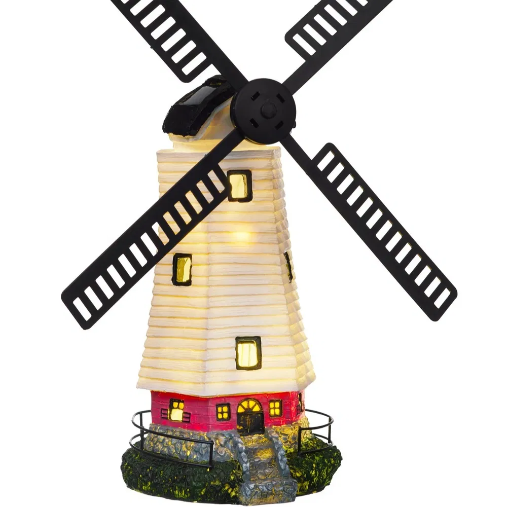 Solar-Powered Windmill Light For Garden, Pond, Or Balcony Decoration_voghion.com