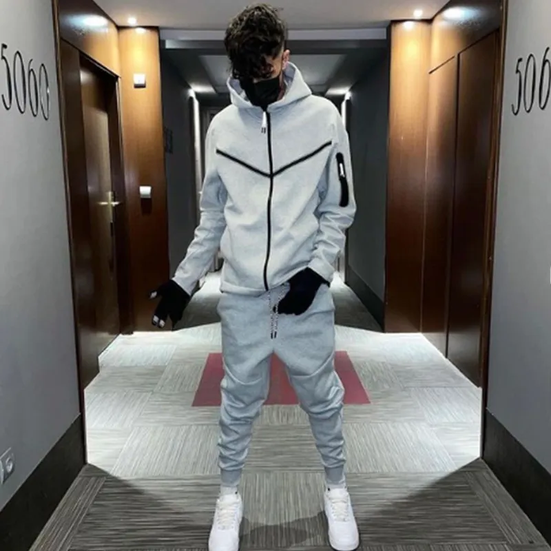 Tracuits Anzug Hoodie Mode Casual Sport Reißverschluss Jacke Hose Anzughose Männer Neu in Herren-Sets 230922_voghion.com
