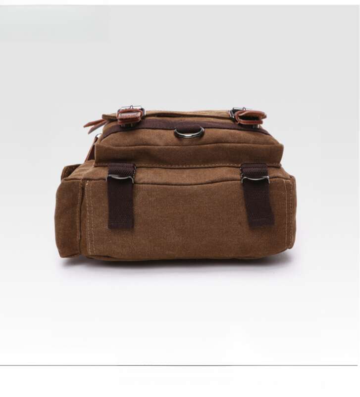 Zaino da viaggio in tela alla moda, diagonale, adatto per uomini e donne, singolo, doppio, a spalla._voghion.com