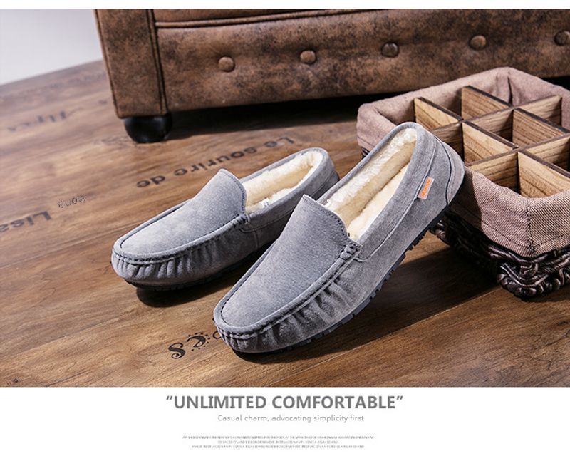 501-3 Wanter Männer Bean Cotton Driving Low-Top Mid-Mouth Flip-On waarm flaach Casual Liederschuhe mat Veet_voghion.com