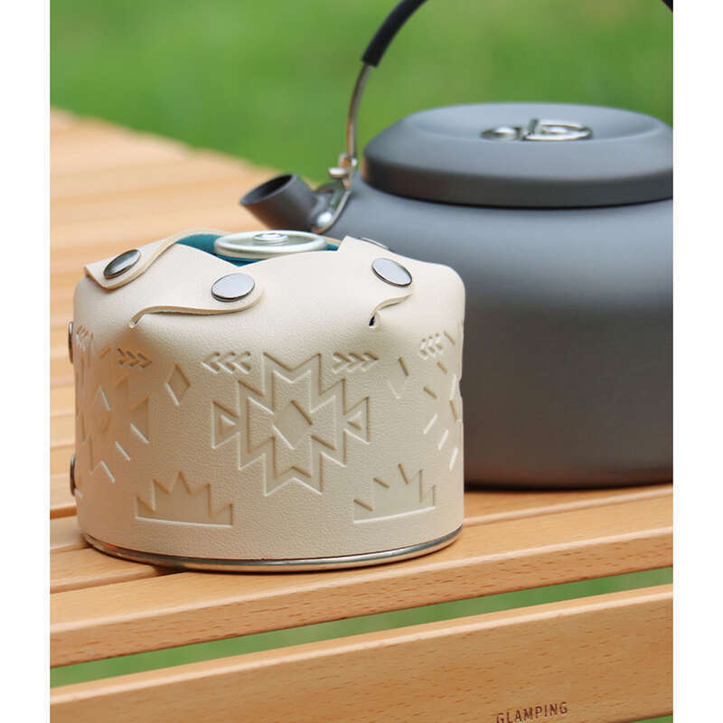 Outdoor Flat Mountain Gas Tank Camping Debris Storage Box Totem Leather Protective Sleeve_voghion.com