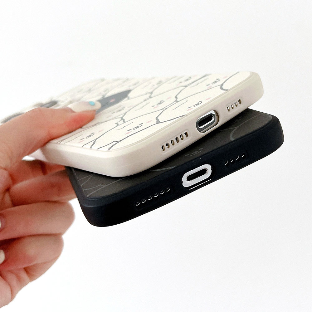 Für iPhone 15 14 13 12 11 PRO MAX XR XS X 8 7 6 6S PLUS SE 2020 Mini Originalität Einfache süße Cartoon-Welpen-Schwarz-Weiß-Kamera-Schutzhülle_voghion.com