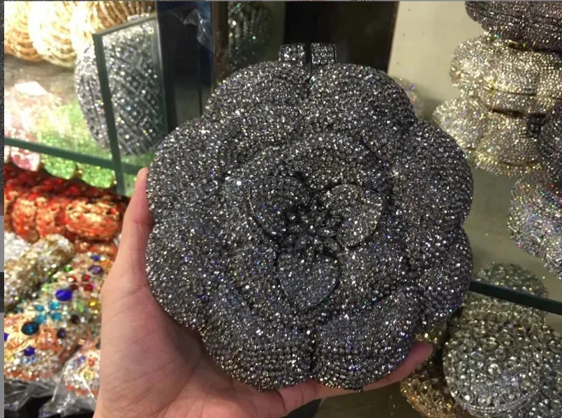 Multicolored Women Stones wer Clutch Purse Evening Bags Wedding Handbag Party Bridal Rhies Handbags Dia Minaudiere_voghion.com