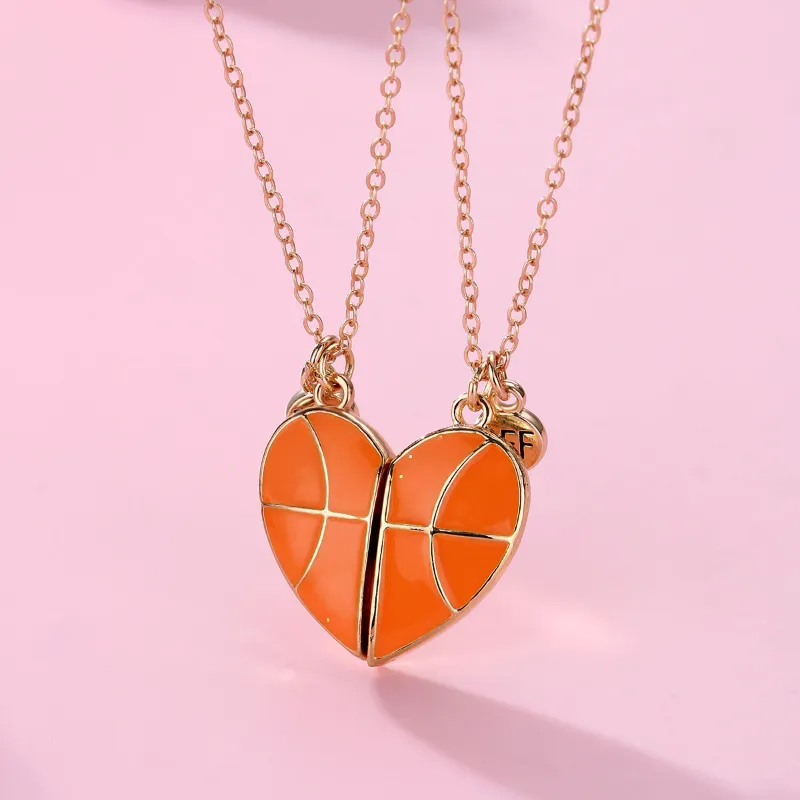 Collane con ciondolo Luoluo&baby 2 pezzi/set Cartoon Heart Basket Chain Collana amico BFF Gioielli amicizia regali per_voghion.com