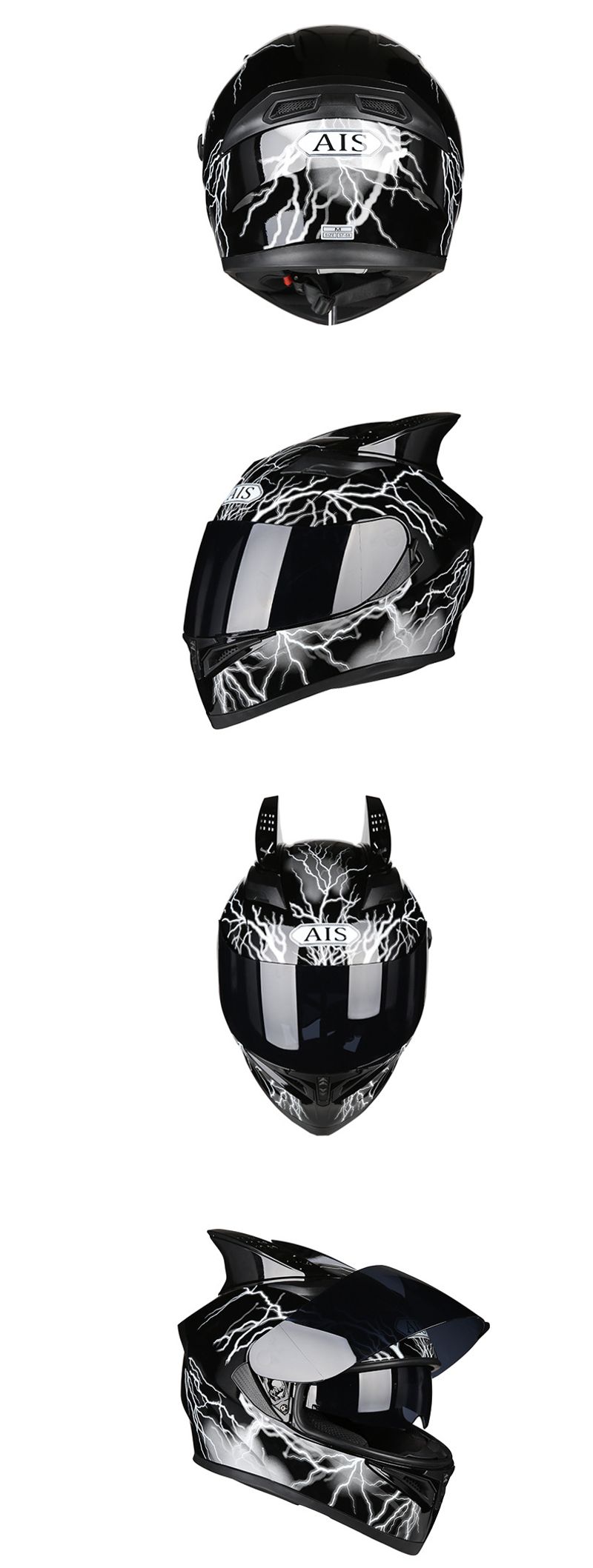 Electric Motorcycle Full Helmet Style Cool Summer Rider Scooter With Bluetooth Horns_voghion.com