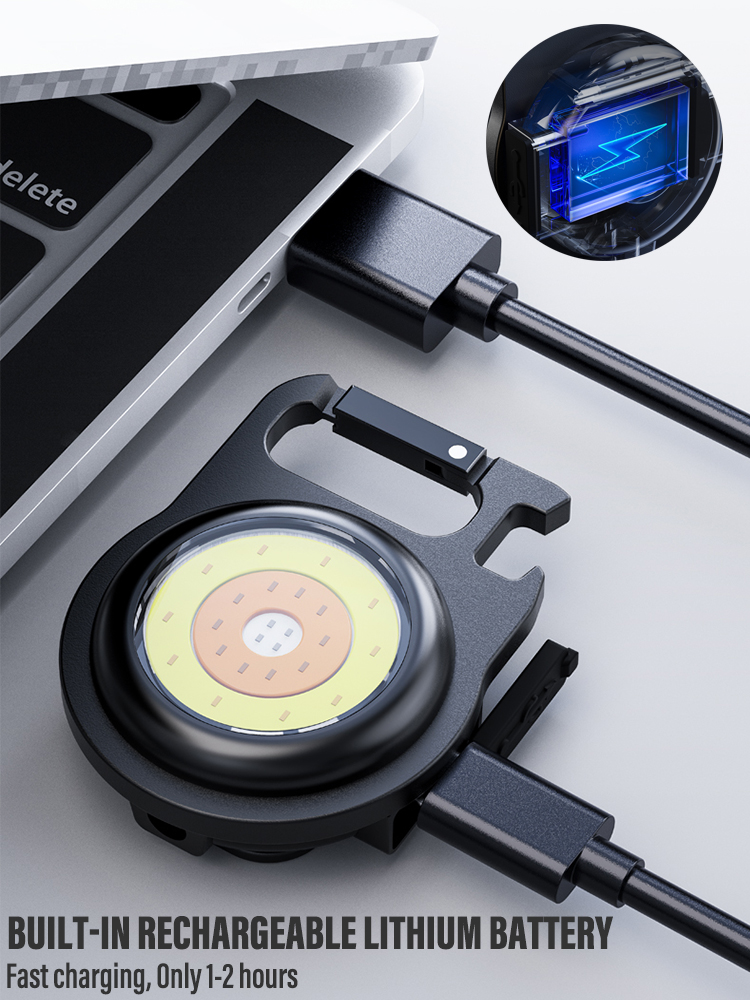 Multifunktionale tragbare MINI-Lampe, superhelle wiederaufladbare Taschenlampe, wasserdichtes Licht mit 3 Lichtfarben für den Außen- und Innenbereich_voghion.com