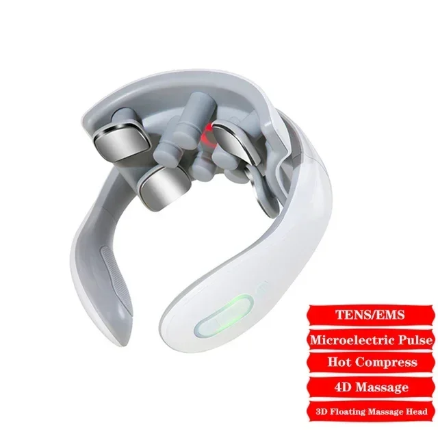 Massaggio Ricarica intelligente Riscaldamento Pressatura a caldo Magnetico Moda Multi utente Uso portatile Massaggiatore per collo a impulsi_voghion.com