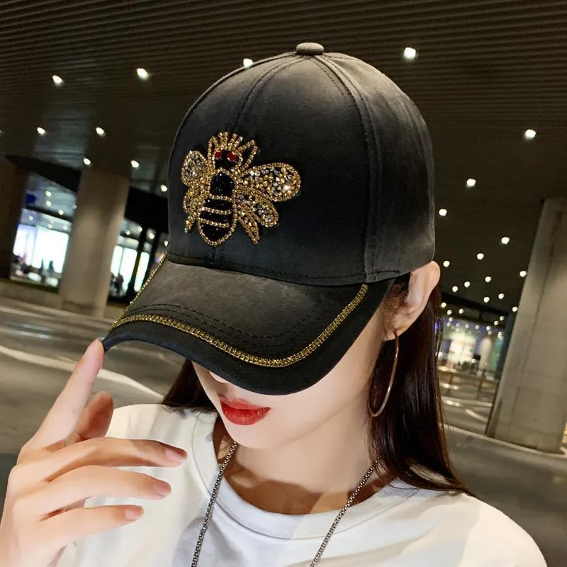 Kids Korean Versatile Duck Tongue Net Red Spring and Autumn Sunshade Sun Hat Fashion Little Bee Drill baseball cap_voghion.com