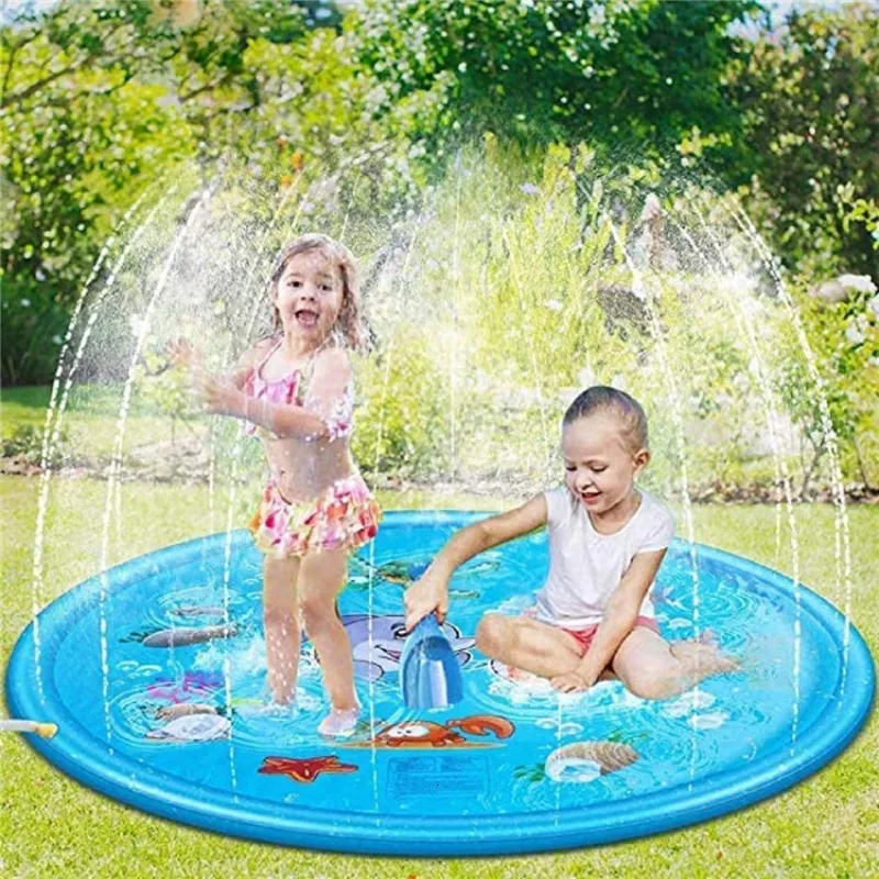 Sand Play Fun Summer Pool 100cm Children Outdoor Lawn Toys Spray Pad Children's Water Fountain 230628_voghion.com