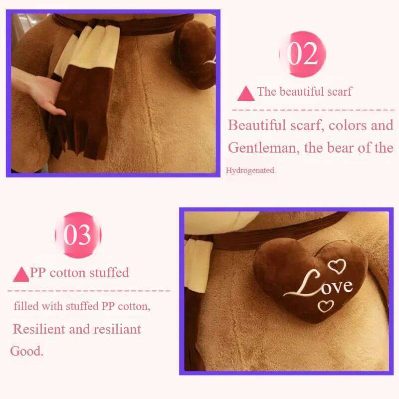 Brinquedo de pelúcia, grande e fofo urso dormindo com abraço, presente de aniversário para meninas_voghion.com