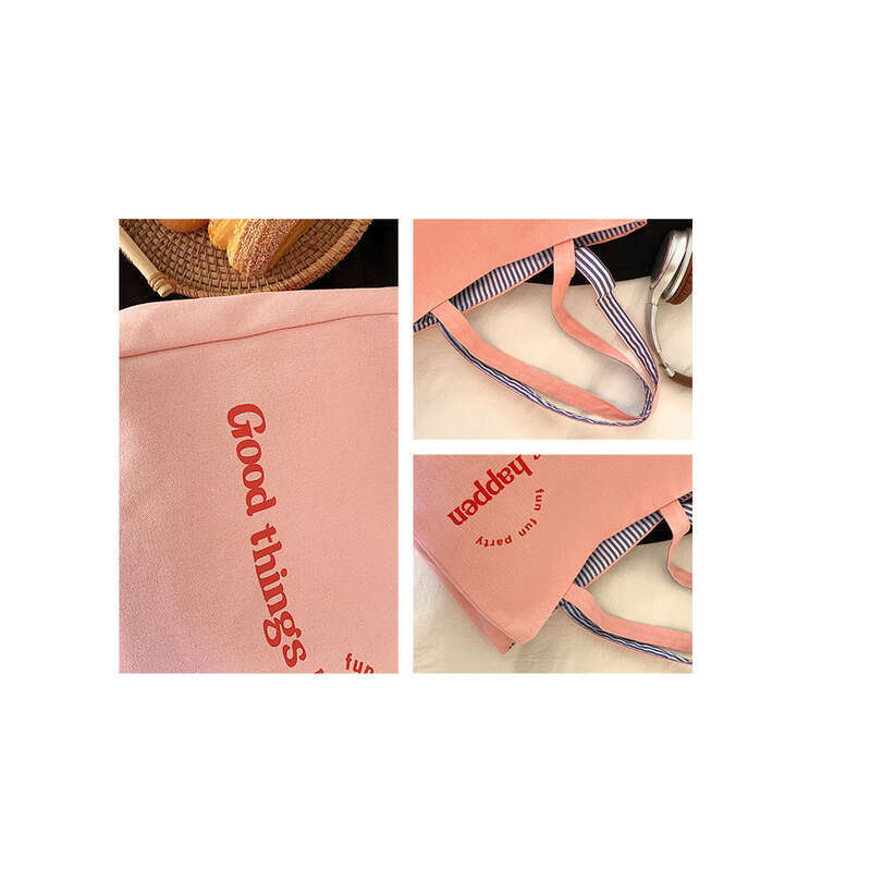 Sac fourre-tout grande capacité, double face, dos rayé, bandoulière texturée, lettre, en toile, pour collège_voghion.com