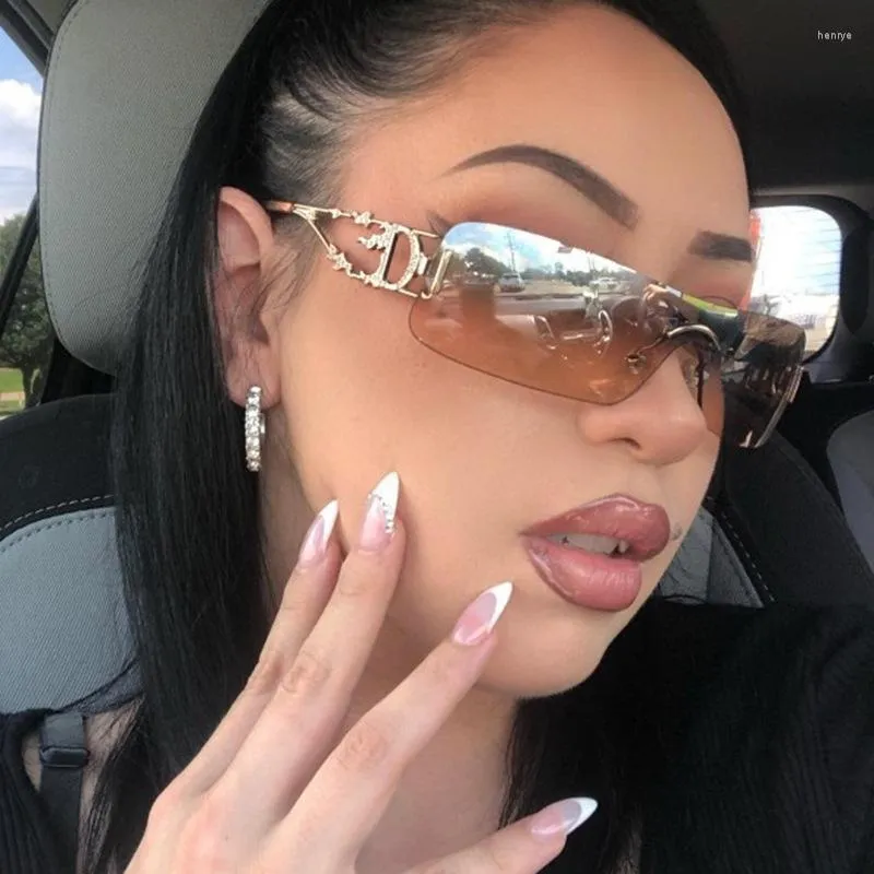 Sunglasses Designer Frameless One Piece Women 2023 Brand Punk Sun Glasses Ladies Y2K Wrap Around Eyewear Goggles_voghion.com