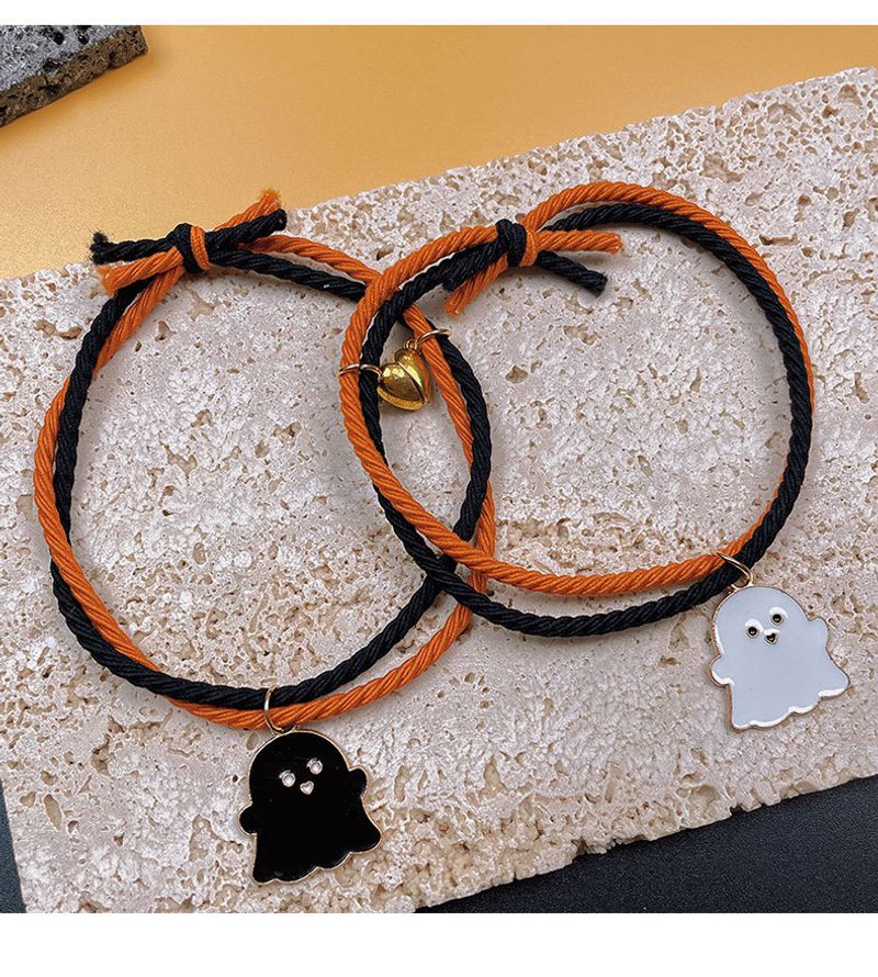 Heißer Verkauf Neue Halloween Armband Cartoon Kürbis Geist Mit Liebe Herz Magnetische Paar Set Hand Seil_voghion.com